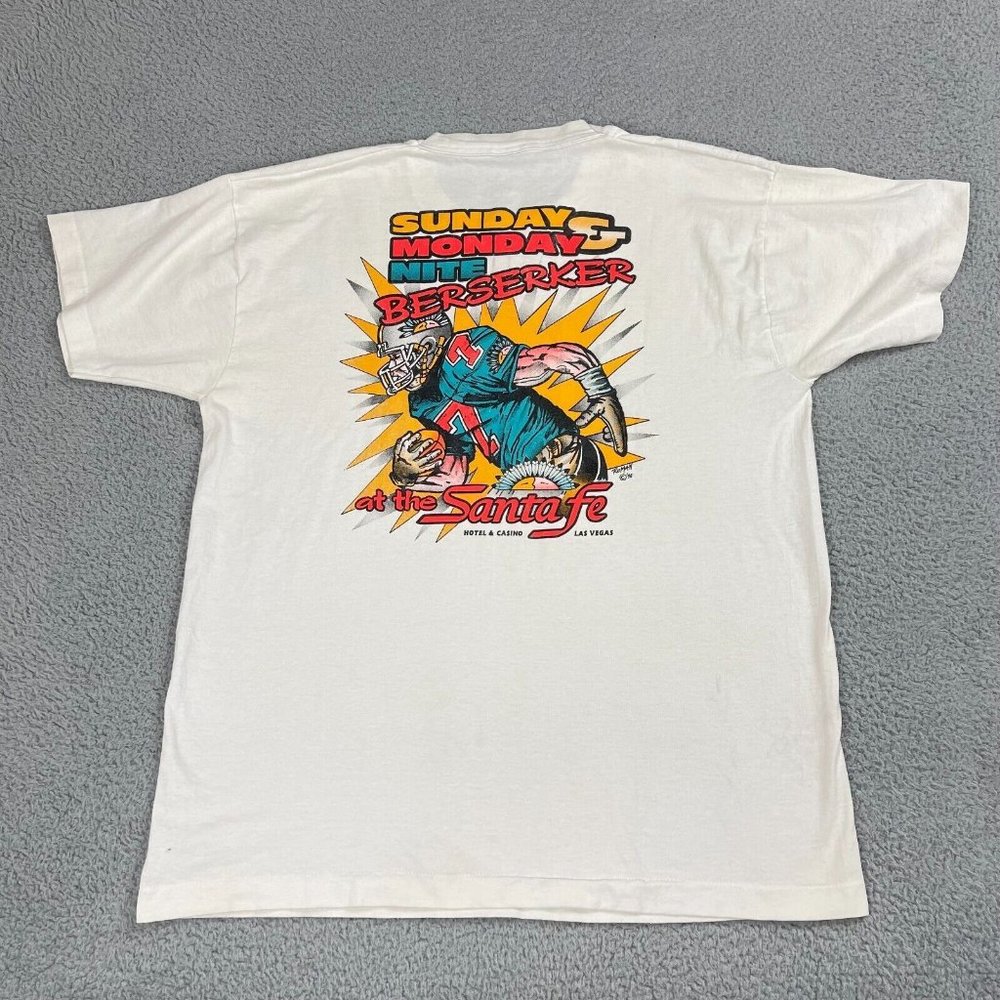 Vintage Sunday & Monday Nite Berserker White T Shirt Men Adult Size XL